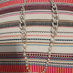 Kenneth Cole silver chain with pearls necklace